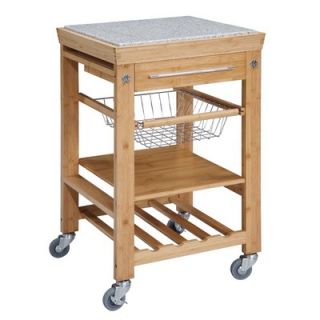 Linon Kitchen Cart with Granite Top   44031BMB 01 KD U