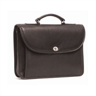 Aston Leather Single Compartment Briefcase with Turnlock