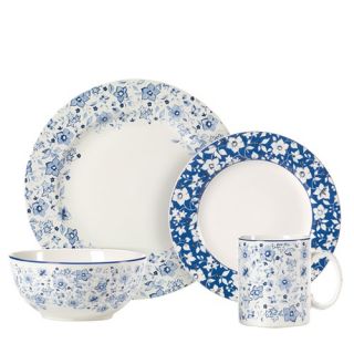 Blue Meadows Dinnerware Set in Blue and White