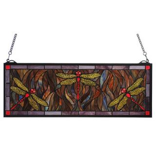 Meyda Tiffany Floral Insects Tiffany Dragonfly Trio Stained Glass