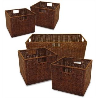 Winsome Set of 3 Walnut Storage Baskets