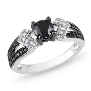 Amour Sterling Silver Round Cut Diamond Multi Stone Ring