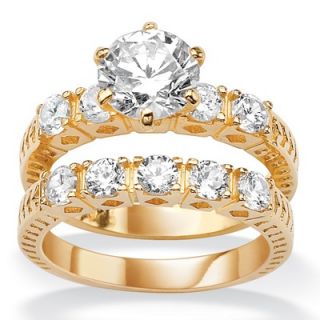 Palm Beach Jewelry 18k Gold/Silver Multi Stone Cubic Zirconia Wedding