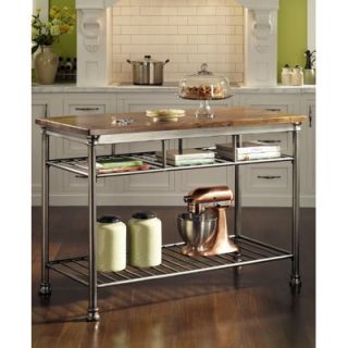 Home Styles The Orleans Prep Table with Butcher Block Top
