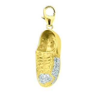 EZ Charms 14K Yellow Gold Diamond Sneaker Charm
