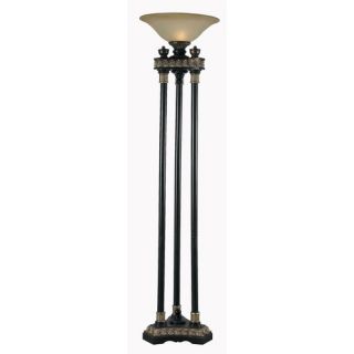 Fredrique Three Pole One Light Torchiere Floor Lamp in Bronze