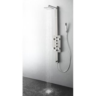 Ariel Bath Lucite Acrylic Thermostatic Shower Panel with Steam