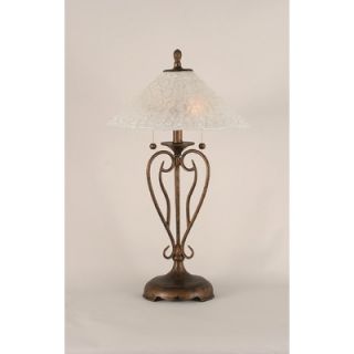 Toltec Lighting Olde Iron Table Lamp with Bubble Glass Shade