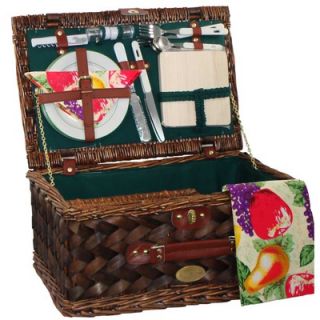 Sutherland Baskets Classic Country Picnic Basket in Hunter Green