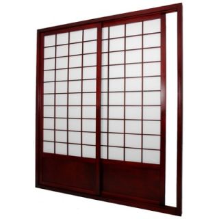 Oriental Furniture Double Sided Sliding Door Room Divider in Rosewood