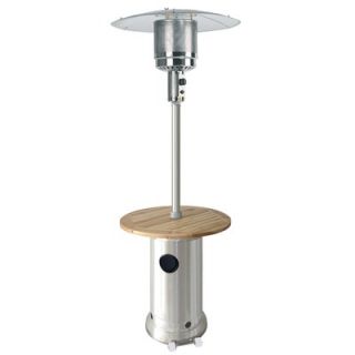 AZ Patio Heaters Tall Propane Patio Heater with Wood Table   HLDS01