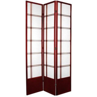 Oriental Furniture Double Cross Shoji Room Divider in Rosewood   SS
