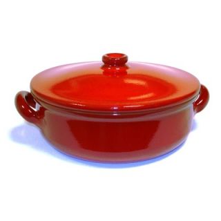 Piral Terracotta 3.5 Quart Two Handle Deep Saucepan with Lid in Red