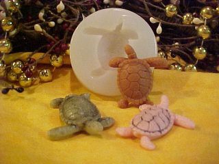 Green Sea Turtle Embeds Push 1 CAV Silicone Mold 2518