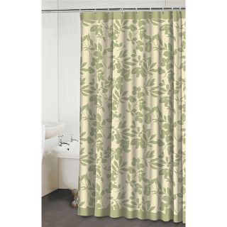  Leaves Beige/Green Shower Curtain   Wind White Green Shower Curtain