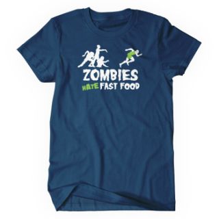 Zombies Hate Fast Food T Shirt Zombie Horror Funny Undead Monster Size