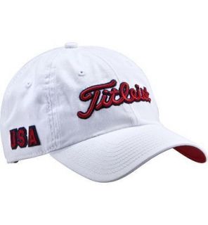 New 2011 Titleist USA Adjustable Golf Hat White 100 Cotton