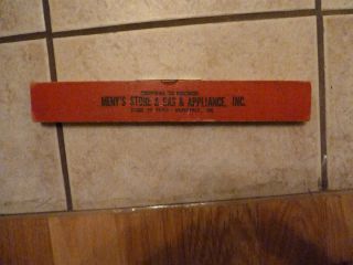 Vintage Advertising Menys Haubstadt IN 12 Red Ruler Bubble Level