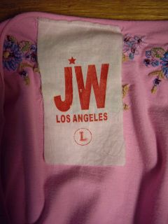 Johnny Was JWLA Top T Shirt Heavily Embroidered L Pink