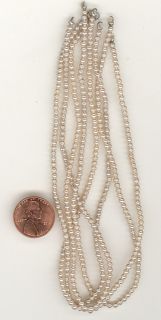 Gross Vintage Miriam Haskell 2 5mm Smooth Cream Glass Pearls from