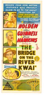 Bridge on The River Kwai Movie Poster 1958 Stone Litho