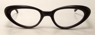 Vintage Dark Brown Plastic 1950s Eye Glasses in a Cat eye shape
