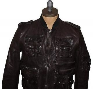 auth $ 1595 burberry men s 100 % calf leather jacket l