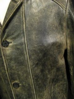 Vintage Gordon & Ferguson Brown Distressed Heavy Leather Mens Jacket