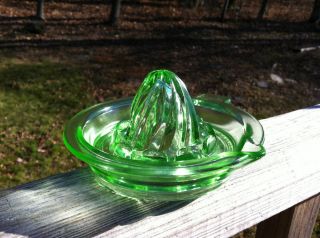 Hazel Atlas Green Depression Glass Reamer Mint