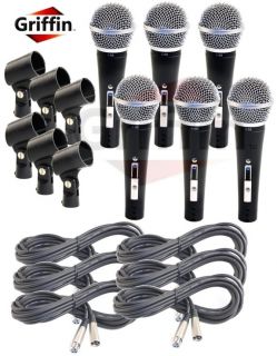  Cardioid Dynamic Vocal Microphone XLR Mic Cables Clips Griffin