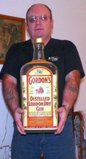 Giant Glass Gordons London Distilled Dry Gin Bottle Display Item