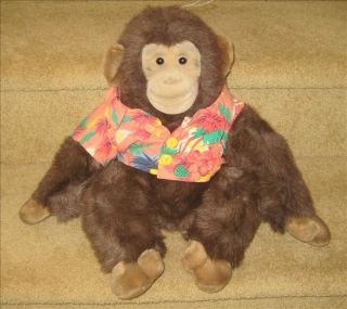 Pacific Rim Sources Brown Gorilla Hawaiian Shirt Toy Plush Stuffed