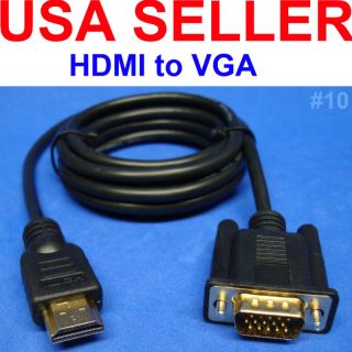 HDMI to VGA MONITOR AUX CABLE COMPUTER TO TV CORD ADAPTER LEAD S VGA