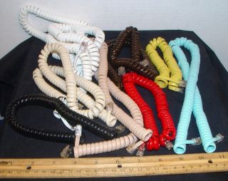 One Vintage Telephone Phone Handset Cord Many Colors