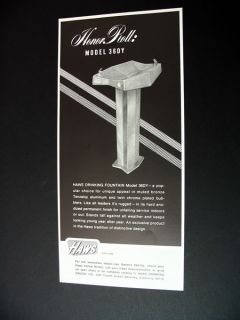 Haws Drinking Water Fountain Model 36DY 1965 Print Ad