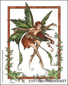  Decal Fairy Faery Vines Ivy Green Growing Garden Nature Earth