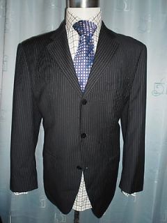 Armani Blazer Suit Jacket   42R   Navy Blue Pinstripe   Excellent