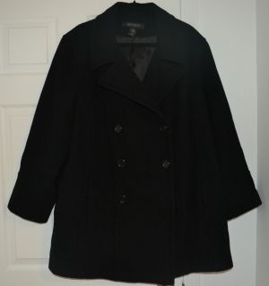 Plus Size Lane Bryant Black Peacoat 26 28 Trendy Nice Pea Coat
