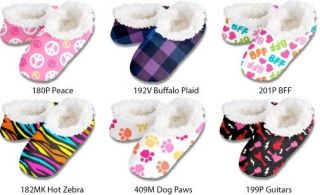 Plaid Peace Zebra Snoozies Slippers Booties Childrens Foot Coverings