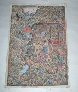 Rare Vintage Ubud Bali Classical 27 Root Painting on Canvas signed