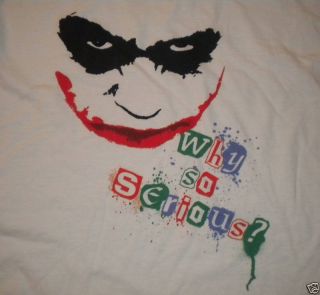 Batman Joker T Shirt Heath Ledger Why So Serious 2XL