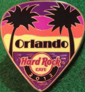 Hard Rock Cafe ORLANDO 2012 POSTCARD Series Guitar Pick PIN Hot New in