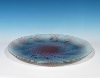 Maurice Heaton Enamel Fused Art Glass Mid Century Modern Charger 12