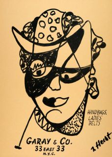 1958 Lithograph Zoltan Hecht Art Theater Mask Clown Garay Womens