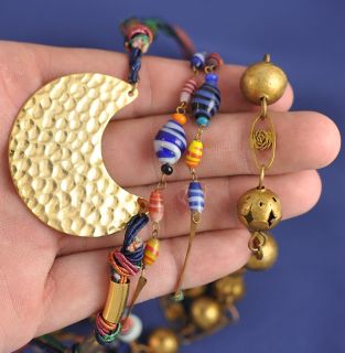 Italian Murano Glass Beaded Indian Brass Necklaces