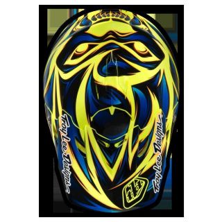 Troy Lee Designs SE3 Beast Blue Yellow MX Helmet Small TLD Motocross