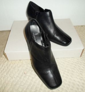 Hillard Hanson Black Leather Ankle High Heel Boots Size 7 M Spice