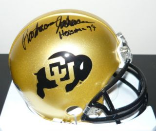  Signed Autographed Colorado Buffaloes Mini Helmet w Heisman 94
