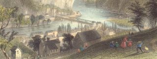 Harpers Ferry VA Tinted Print William H Bartlett 1838
