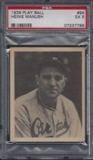 PSA 5   1939 Play Ball # 94 Heinie Manush Pittsburgh Pirates